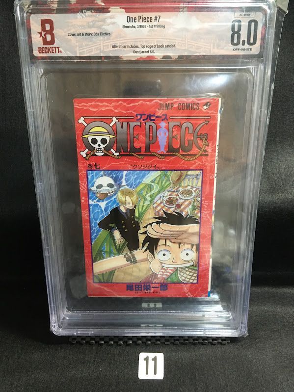 BGS 8.0 ワンピース ONE PIECE 7巻 Vol.7 Dust jacket 8.0 初版 1st Printing Beckett Graded マンガ Manga 鑑定済 漫画 JUMP 週刊少年ジャンプ 尾田栄一郎 帯付き Obi 20,250円