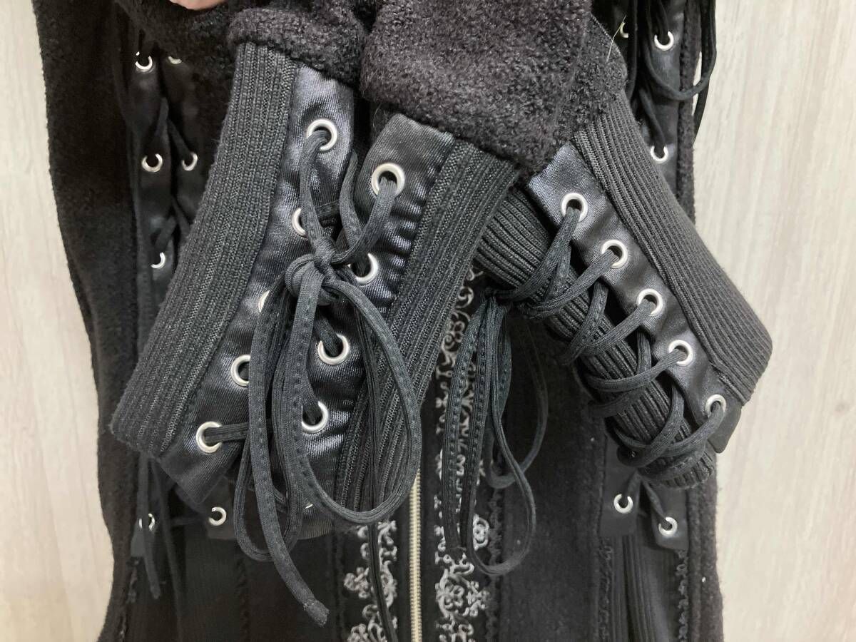 ozz oneste オッズオネスト コート ゴスロリ 刺繍 ブラック 編み上げ サイズ不明