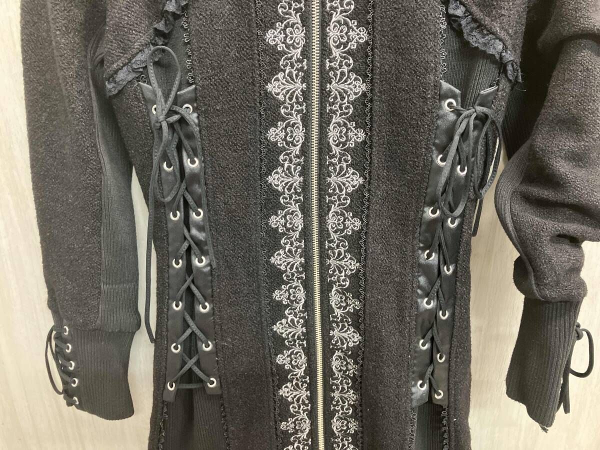 ozz oneste オッズオネスト コート ゴスロリ 刺繍 ブラック 編み上げ サイズ不明