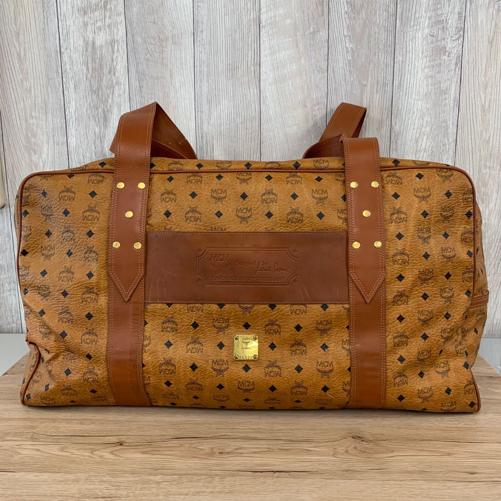 MCM エムシーエム ボストンバック ヴィセトス柄 モノグラム ロゴ レザー ボストンバック 平塚店　衣料品　A 20,187円