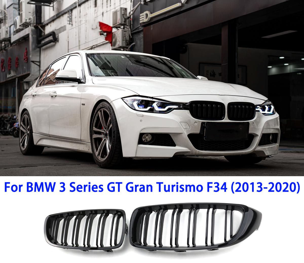 BMW 3シリーズ GT F34 用 フロントキドニーデュアルスラットグリル 2013-2020