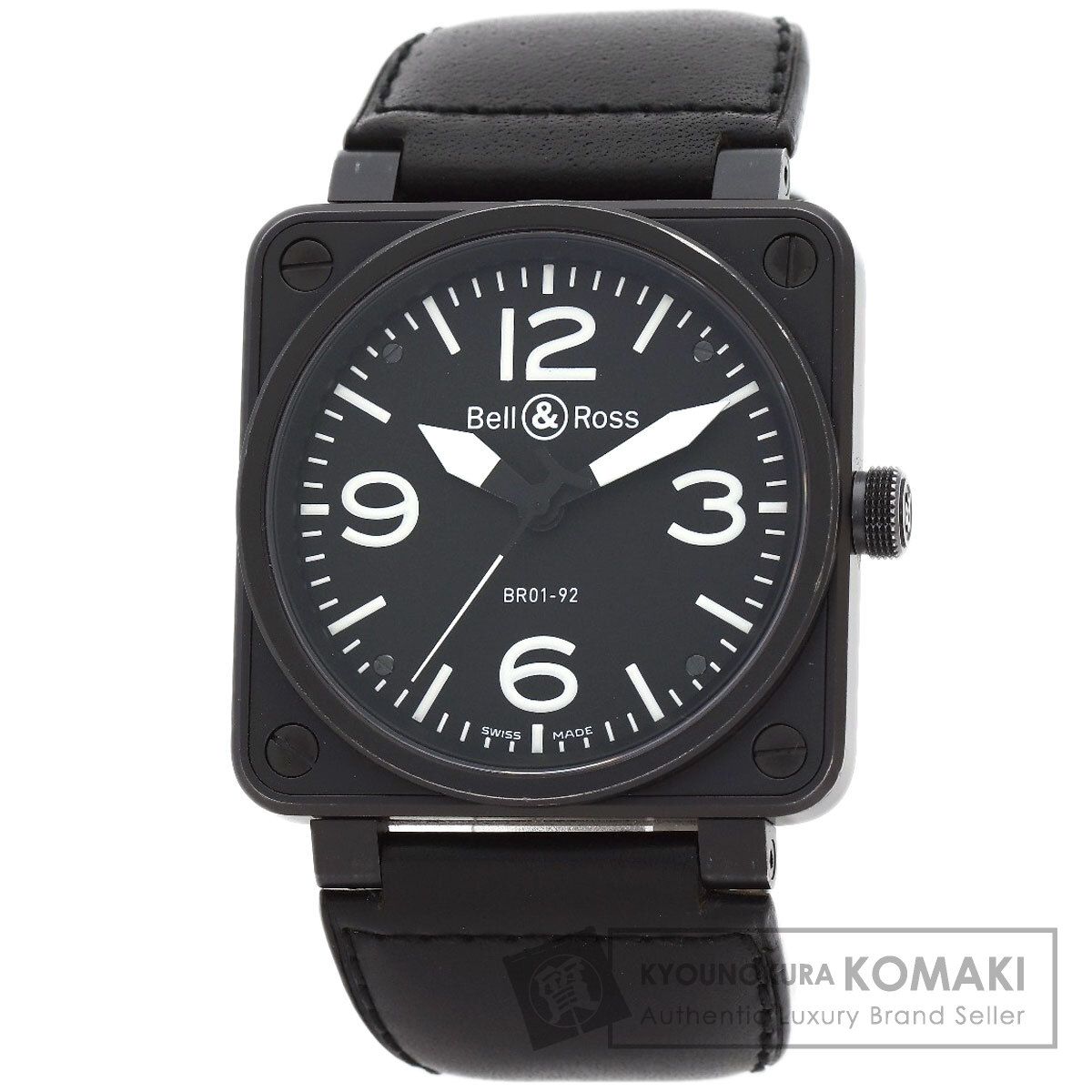 Bell＆Ross ベル＆ロス BR01-92 スクエア 腕時計 SS 革 メンズ [中古]