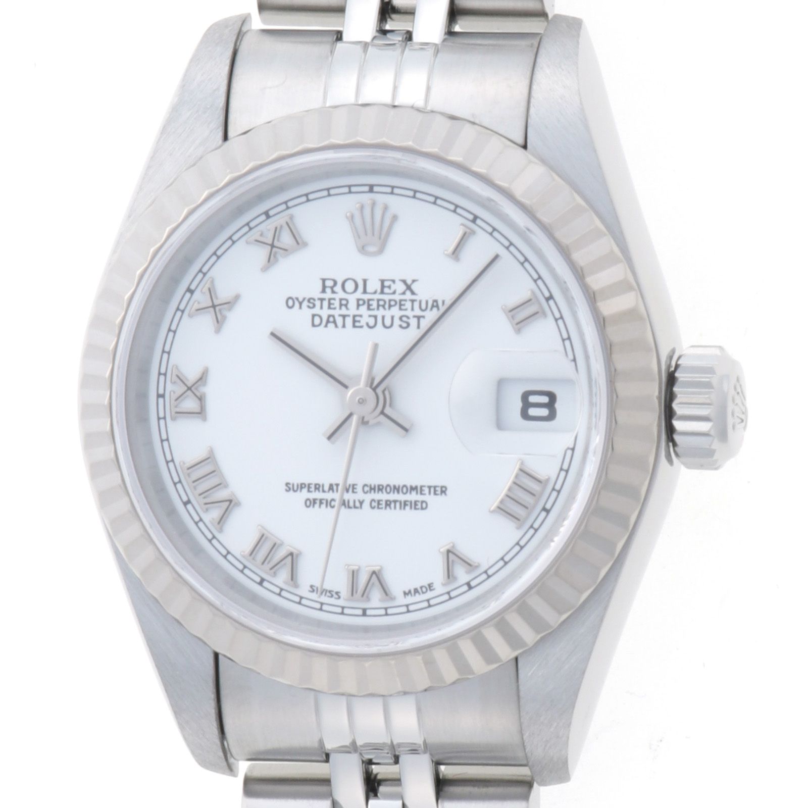 ROLEX ロレックス デイトジャスト 79174 腕時計 ステンレススチール ホワイトローマン 自動巻き レディース【中古】 414,761円