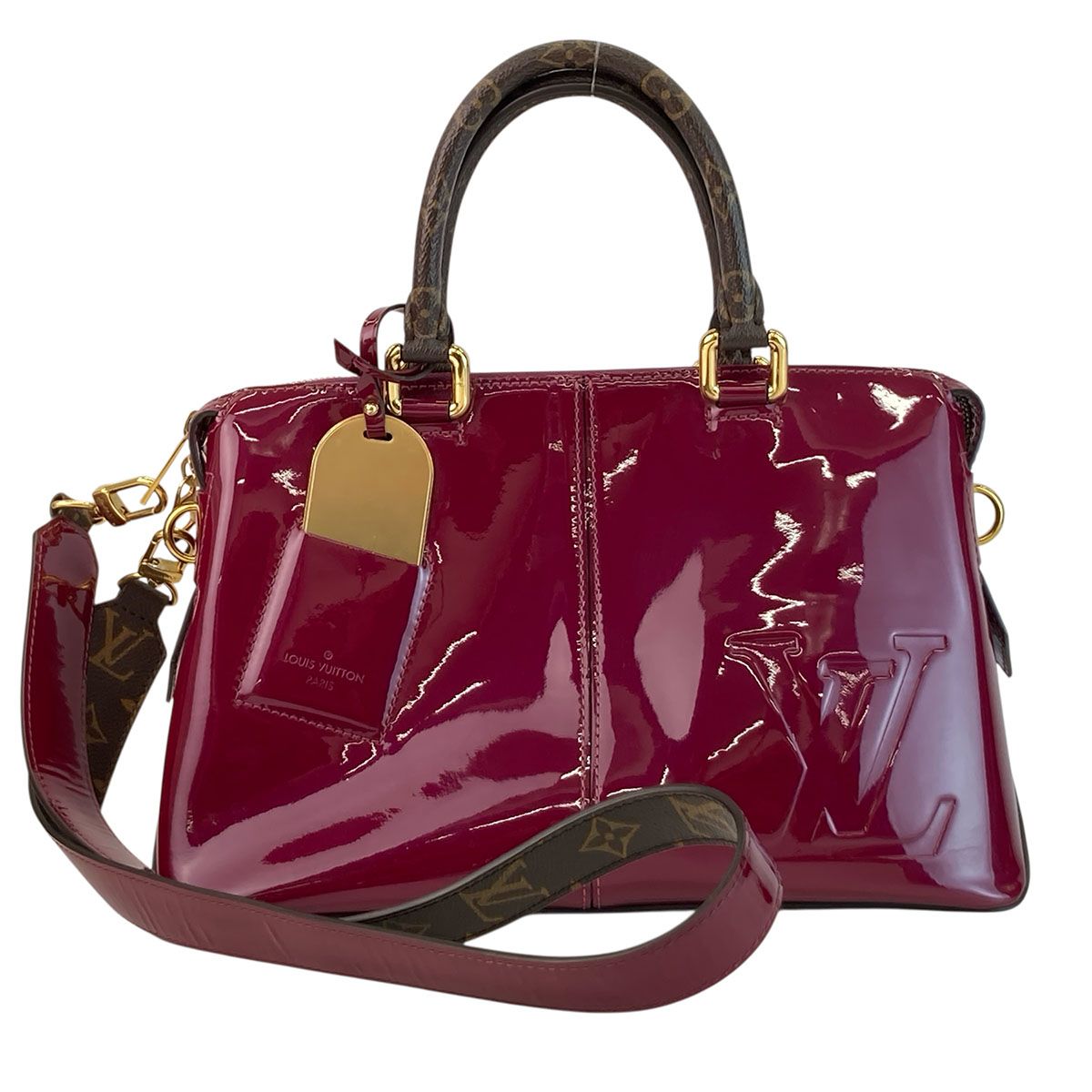 LOUIS VUITTON ルイ・ヴィトン トート ミロワール 2WAY ショルダーバッグ モノグラム ハンドバッグ M54640 レディース ヴェルニ パテントレザー パープル 中古