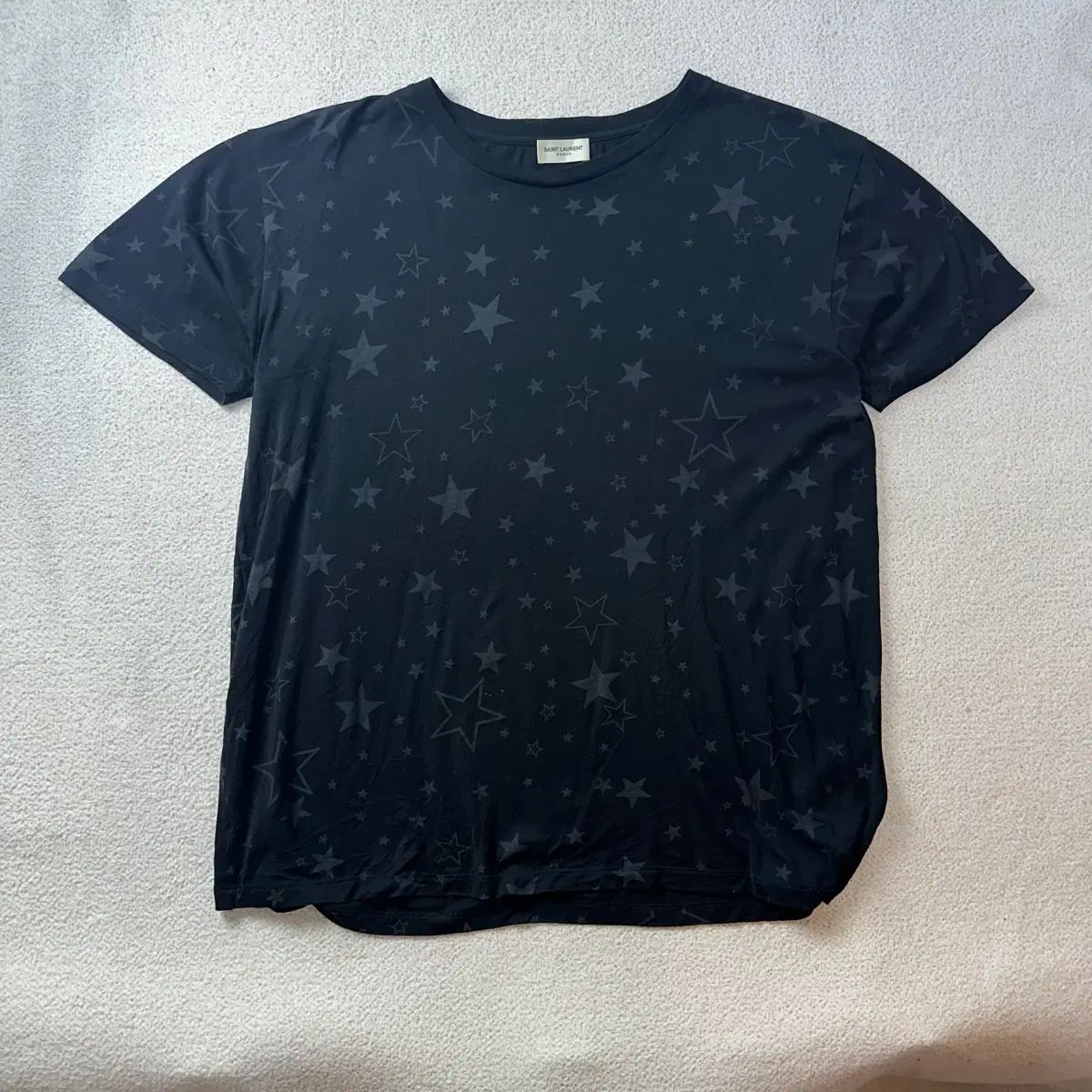 100 16S/S イヴ・サンローラン オールオーバ スタープリンティング クルーネック Tシャツ #472