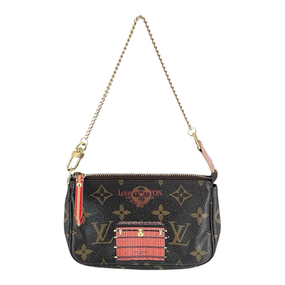【中古】 LOUIS VUITTON ルイ ヴィトン ミニポシェット アクセソワール モノグラム トランク＆ロック M60417 アクセサリーポーチ マルチポーチ ハンドバッグ ミニバッグ 26022446 GS