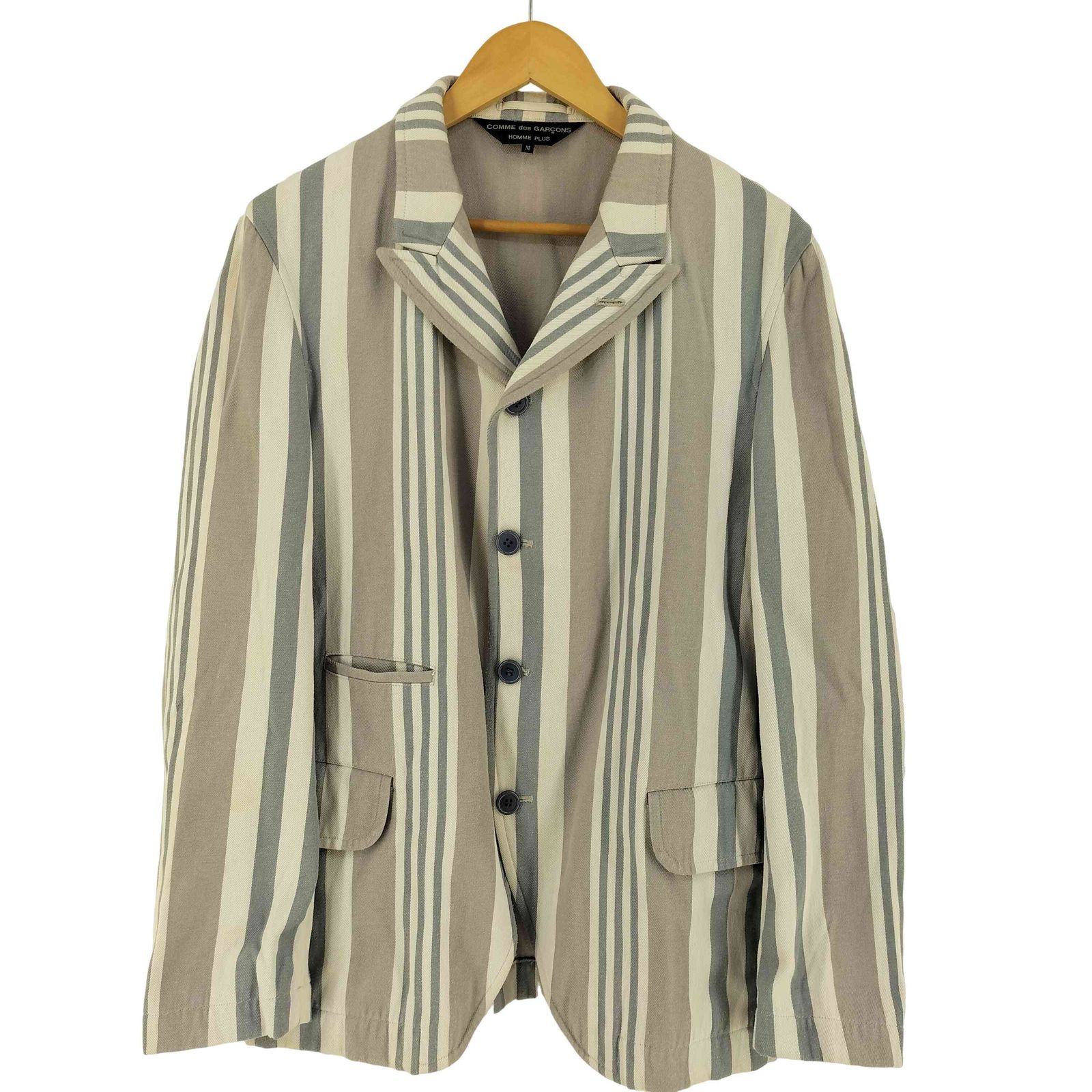 コムデギャルソンオムプリュス COMME des GARCONS HOMME PLUS 90S 99AW Souvenir Kitsch ストライプ シングルテーラードジャケット メンズ JPN：M