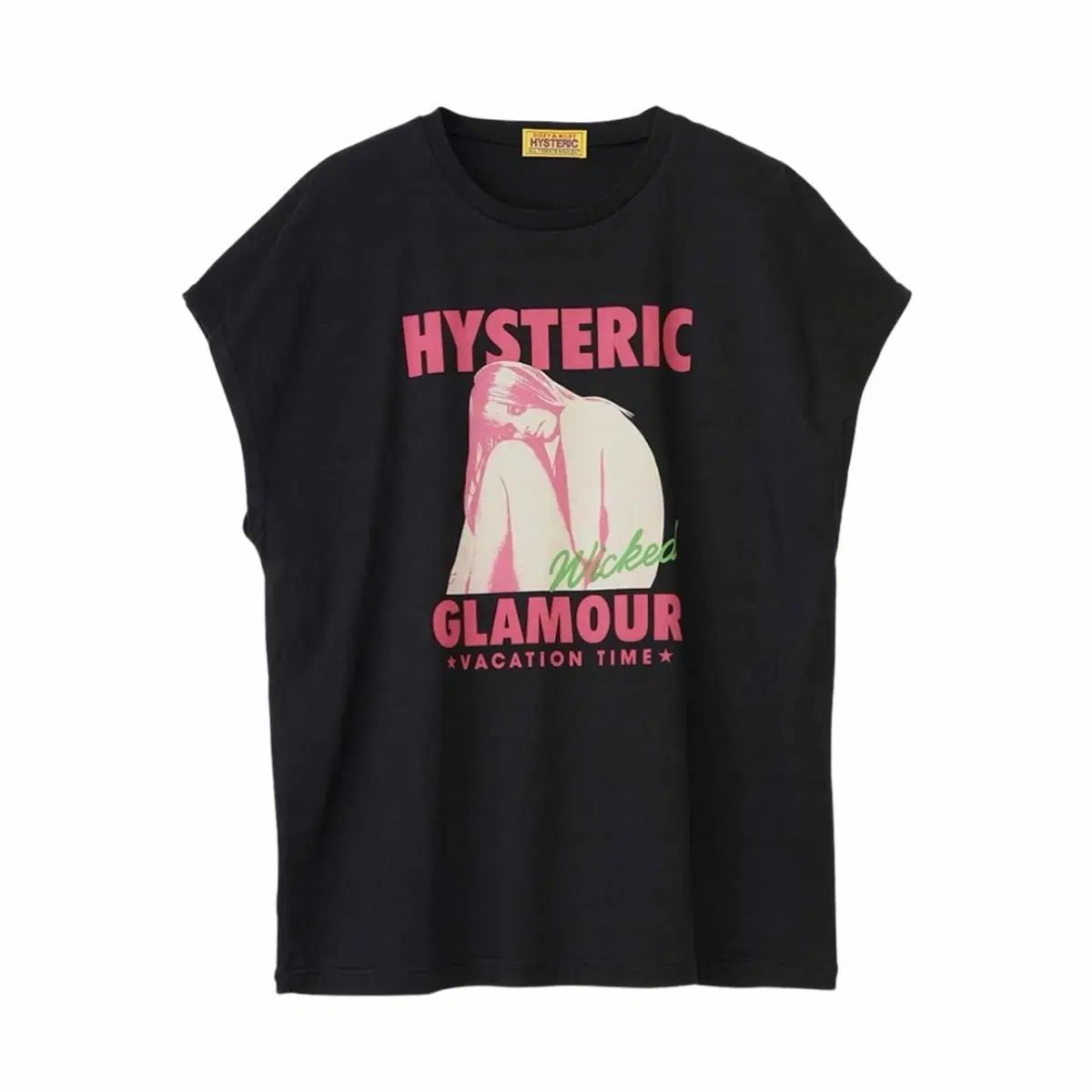HYSTERIC GLAMOUR ヒステリックグラマー Tシャツ ブラック ベケーション ブラック ピンク