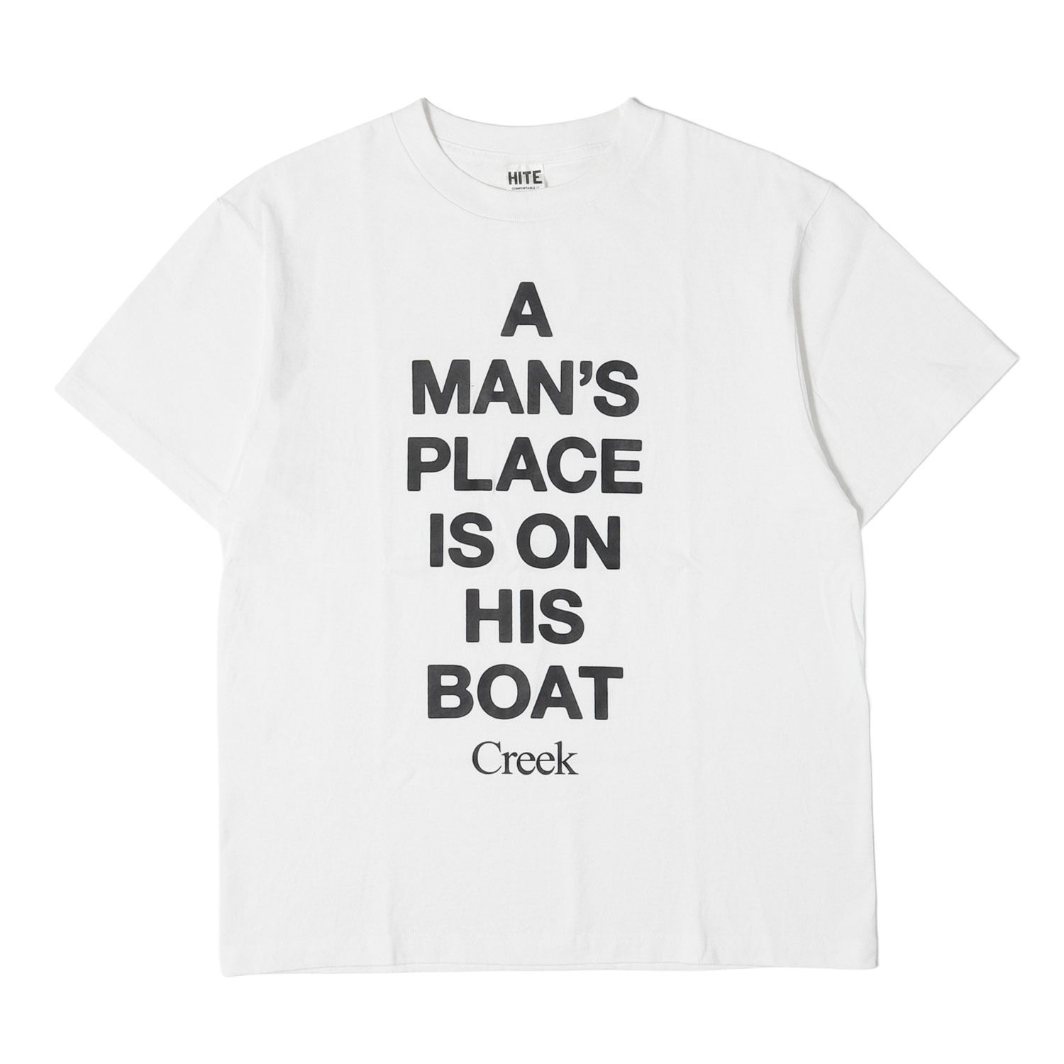 【美品】Creek Anglers Device クリークアングラーズデバイス Tシャツ ホワイト 白 S メッセージロゴ クルーネックTシャツ トップス カットソー 半袖【メンズ】【中古】