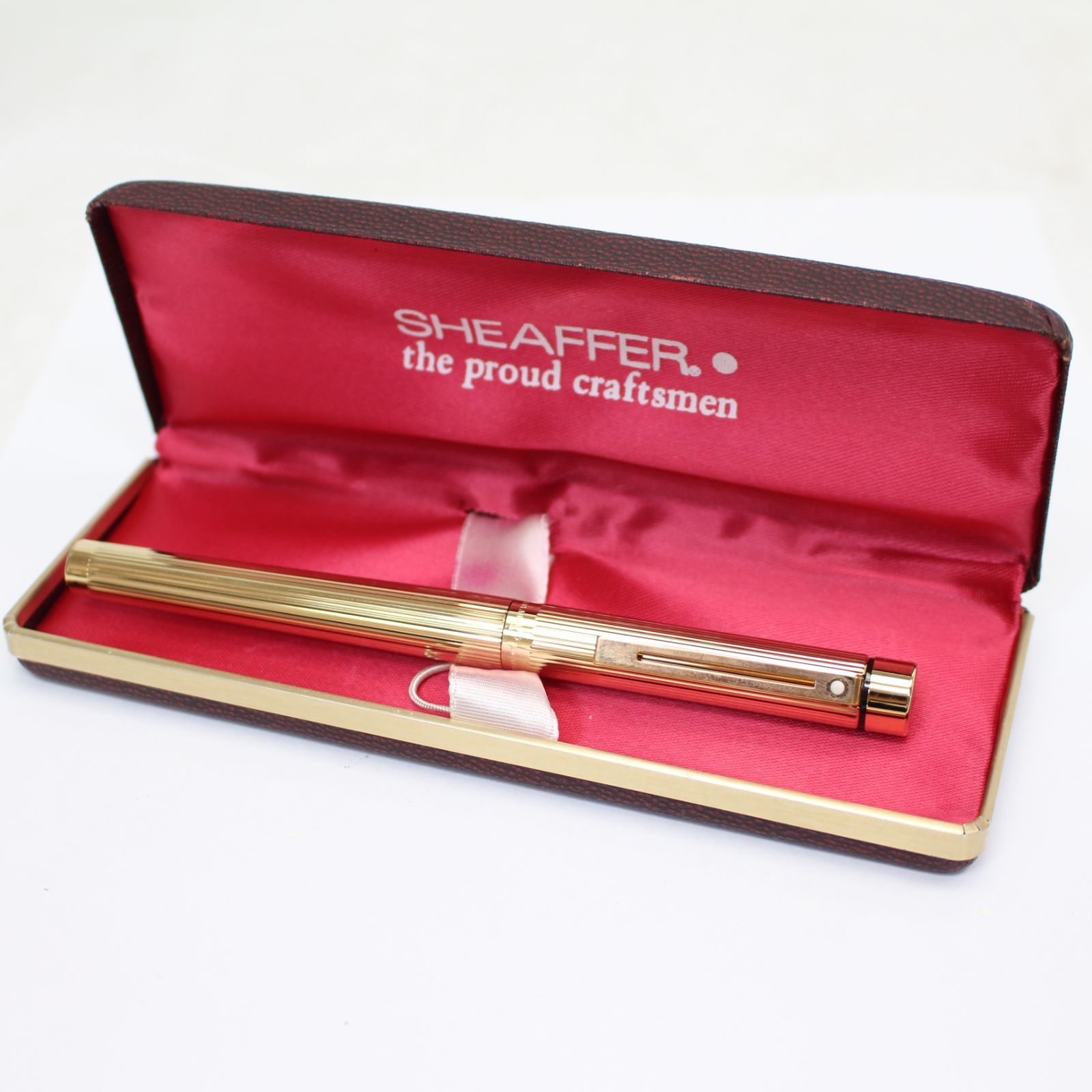 047)SHEAFFER シェーファー Targa タルガ 1005 万年筆 14K-585 ゴールド ストライプ