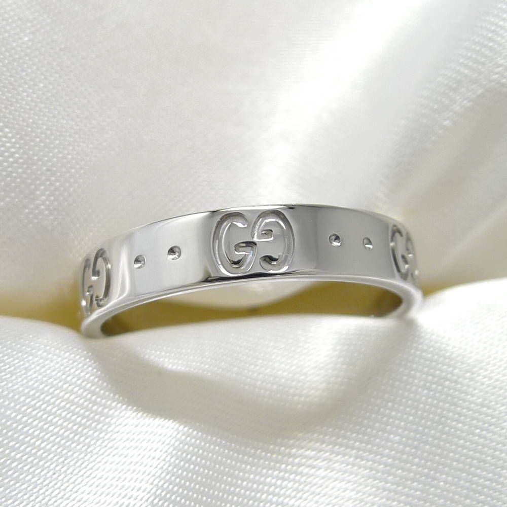 GUCCI アイコンリング 750WG K18WG ホワイトゴールド 表記サイズ16 約3.8g 61,699円