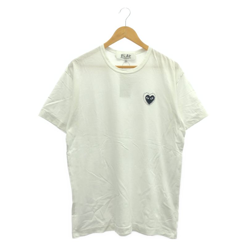 【中古】PLAY COMME des GARCONS ラインストーンハートTシャツ XXL ホワイト コムデギャルソン[92]