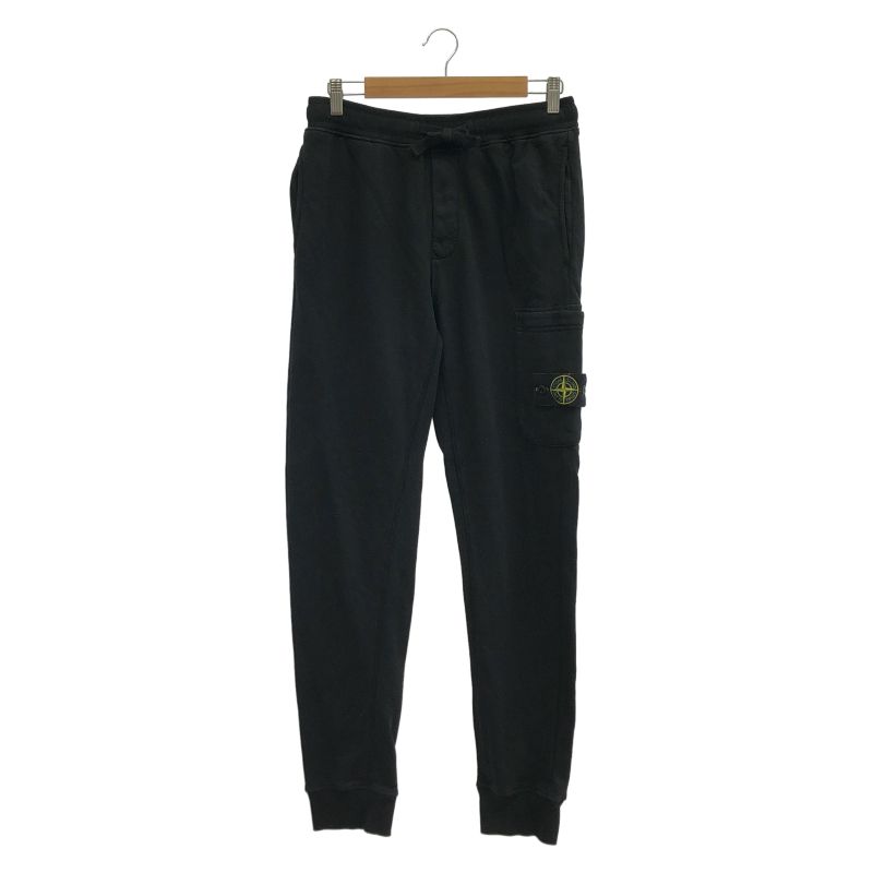 【中古】STONE ISLAND ロゴパッチスウェットジョガーパンツ サイズS ブラック ストーンアイランド[92]