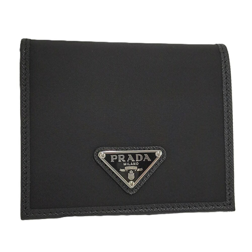 PRADA 二つ折り財布 ナイロン ブラック 2M008