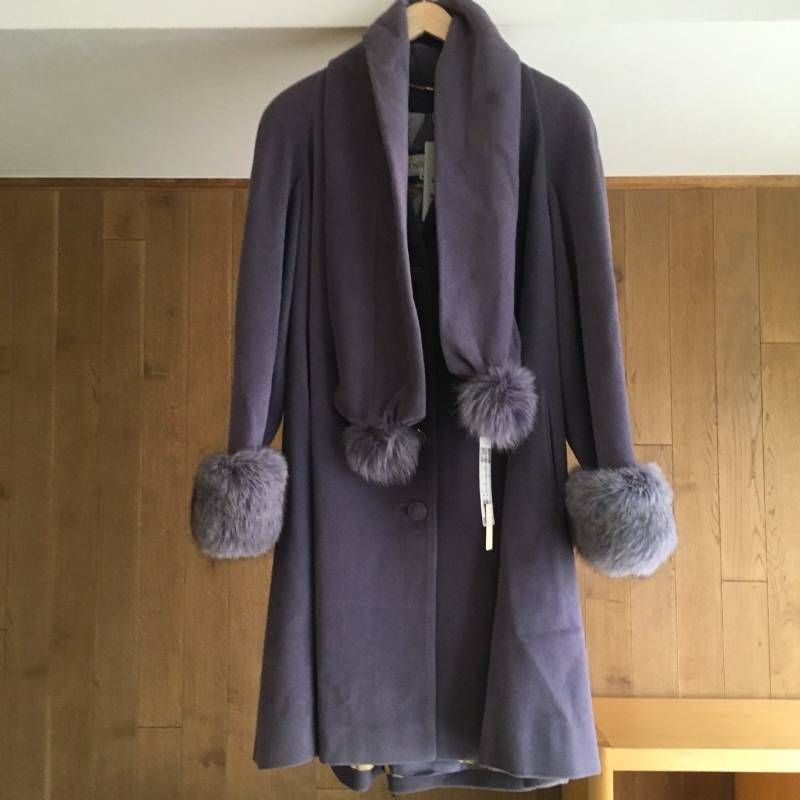 美品 DELBA デルバ　ファーストール　付き　ロング　 コート４4