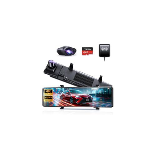 ★新品★ドライブレコーダー ミラー型 前後カメラ 【4KHD画質&64GB SDカード】 12インチ ドラレコ タッチパネル式 伸縮フロントカメラ GPS搭載 | ミラレコ 夜間も鮮明に録画 高感度IMX589センサー 170°超広角 右ハン 37ee0e45 12,355円