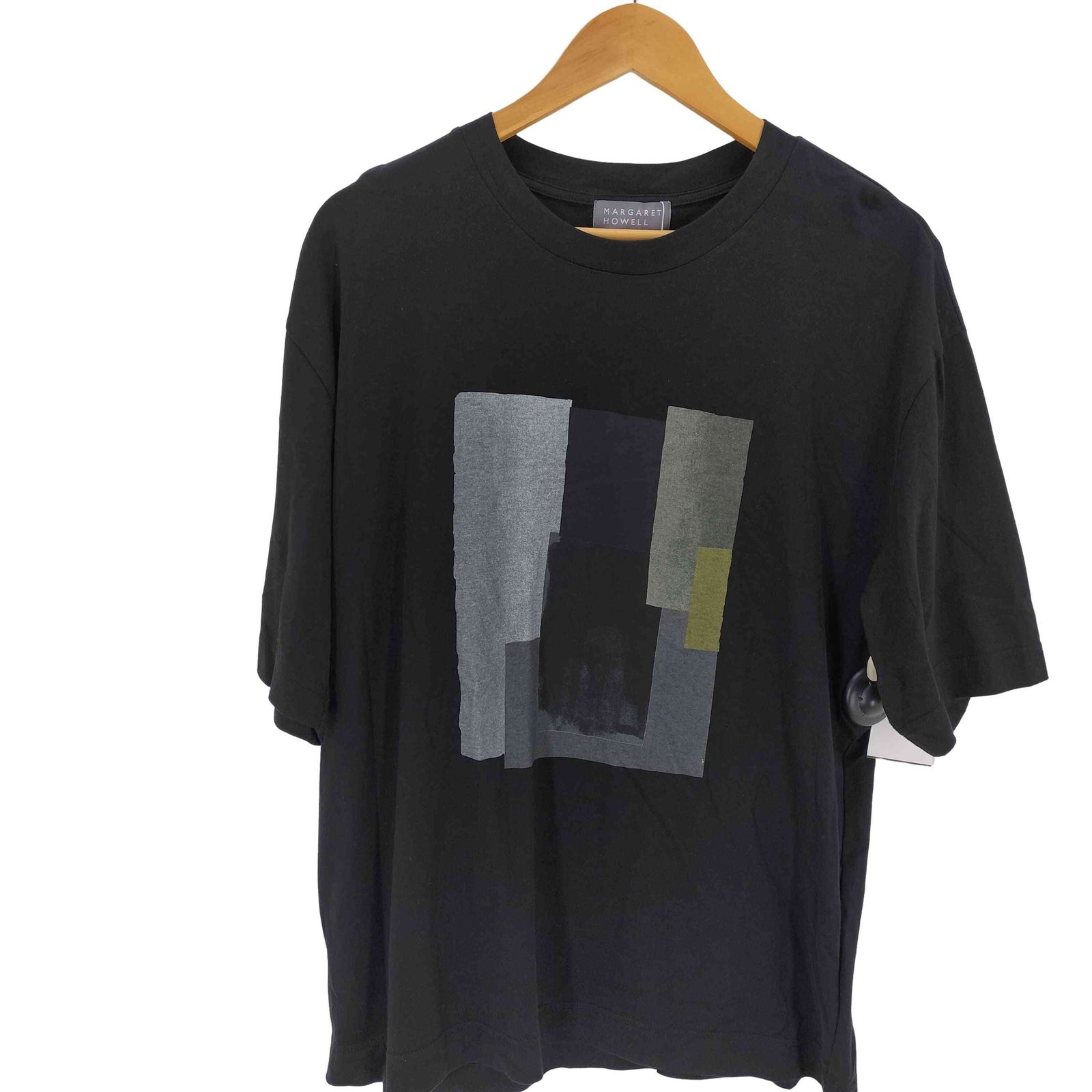 マーガレットハウエル MARGARET HOWELL COLLAGE PRINT COTTON JERSEY 半袖Tシャツ レディース L
