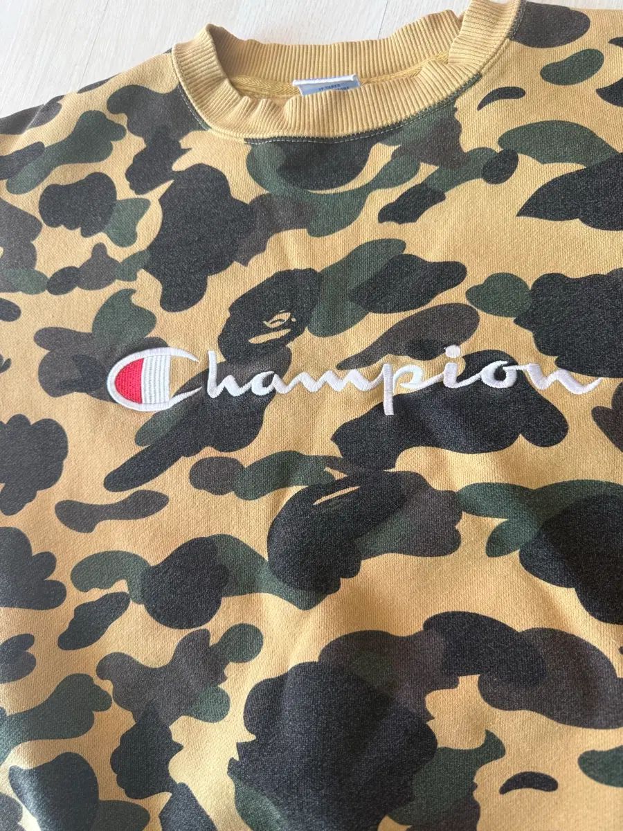 Lサイズ 正規品 A BATHING APE アベイシングエイプ × champion イエローカモフラ スウェット 11,475円