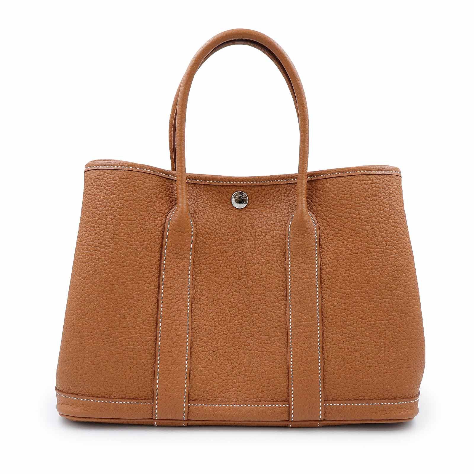エルメス ガーデンパーティ TPM 30 ネゴンダ GOLD ゴールド ブラウン B刻印 ハンドバッグ レザー シルバー金具 箱付 HERMES（新品・未使用品） 370,661円