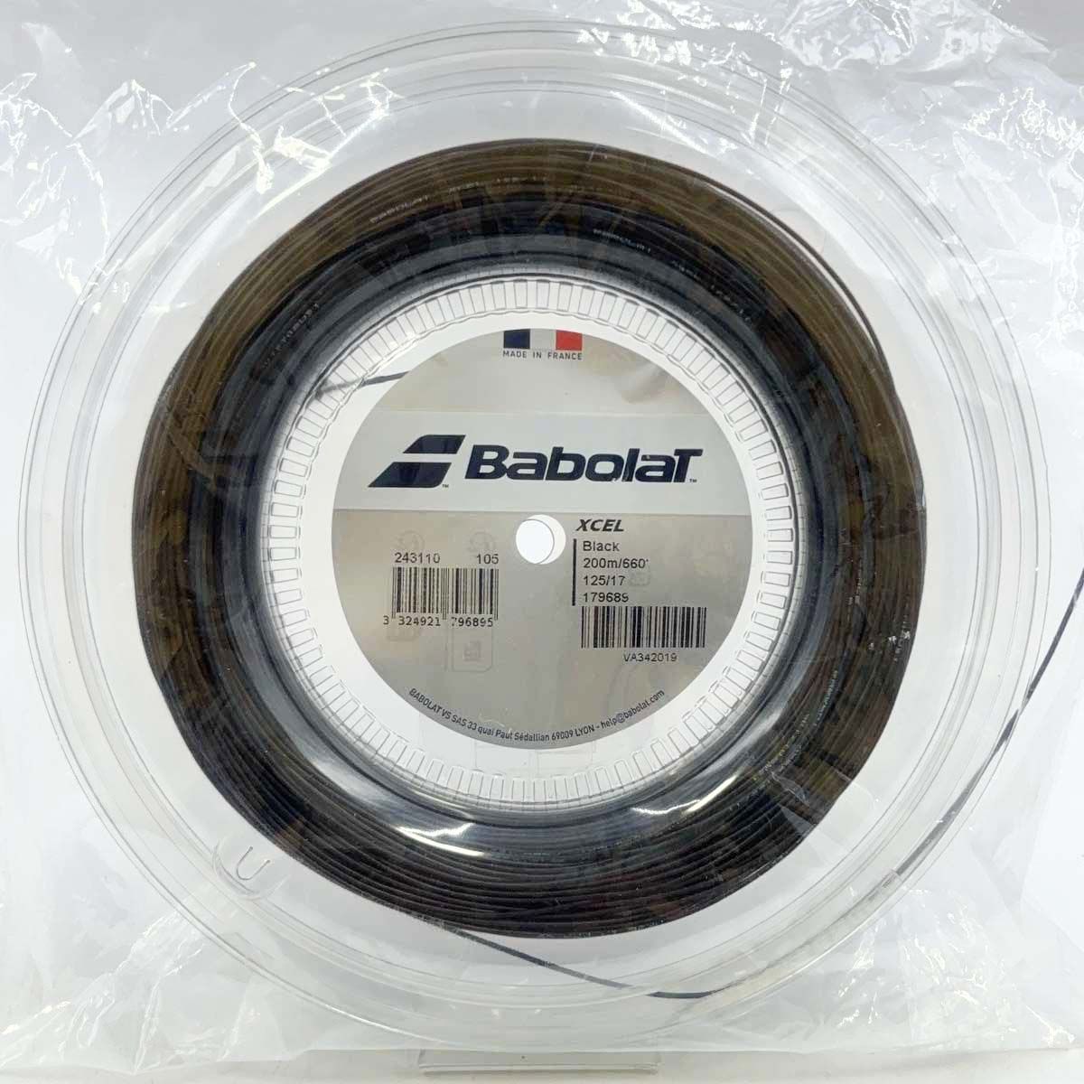 【未使用】バボラ XCEL エクセル 125 硬式 テニス ストリング ガット 200m ロール ブラック 243110 BABOLAT 1.25mm