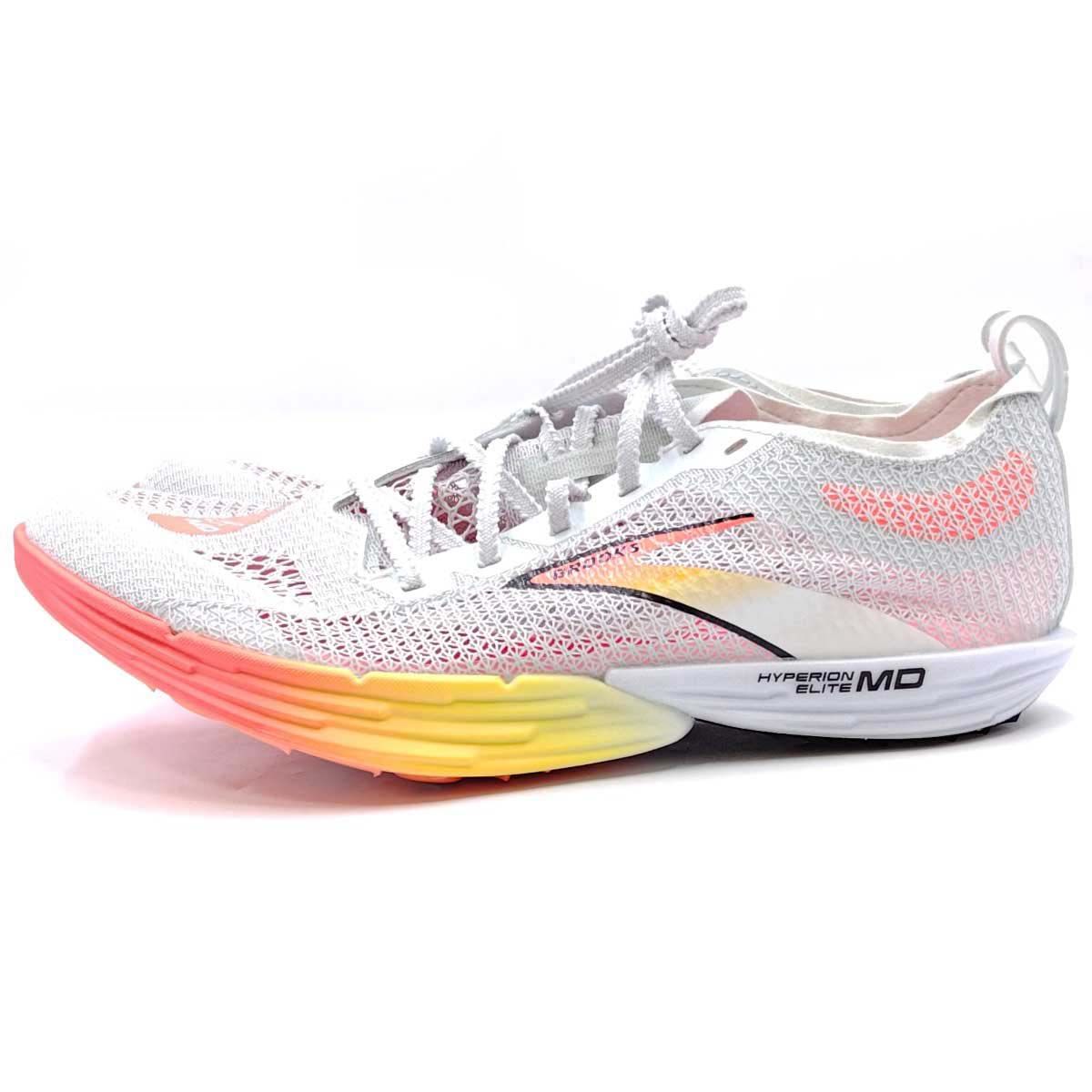 【未使用】BROOKS ブルックス ハイペリオンエリートMD 陸上スパイク 26.5cm ホワイト オレンジ MD-0480 メンズ 800m-1500m