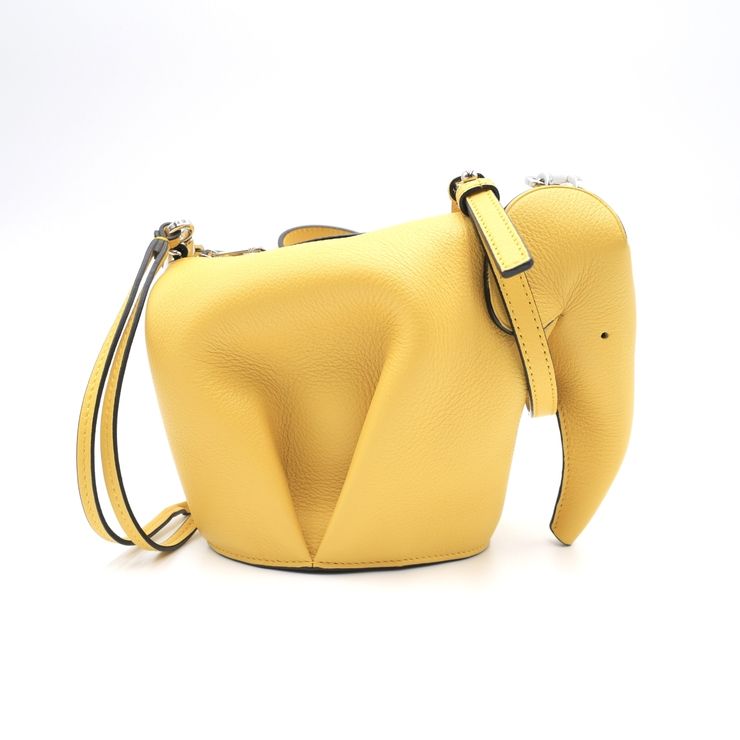 LOEWE（ロエベ）アニマルモチーフ ミニショルダーバッグ ポシェット イエロー レザー シルバー金具 レディース【中古】