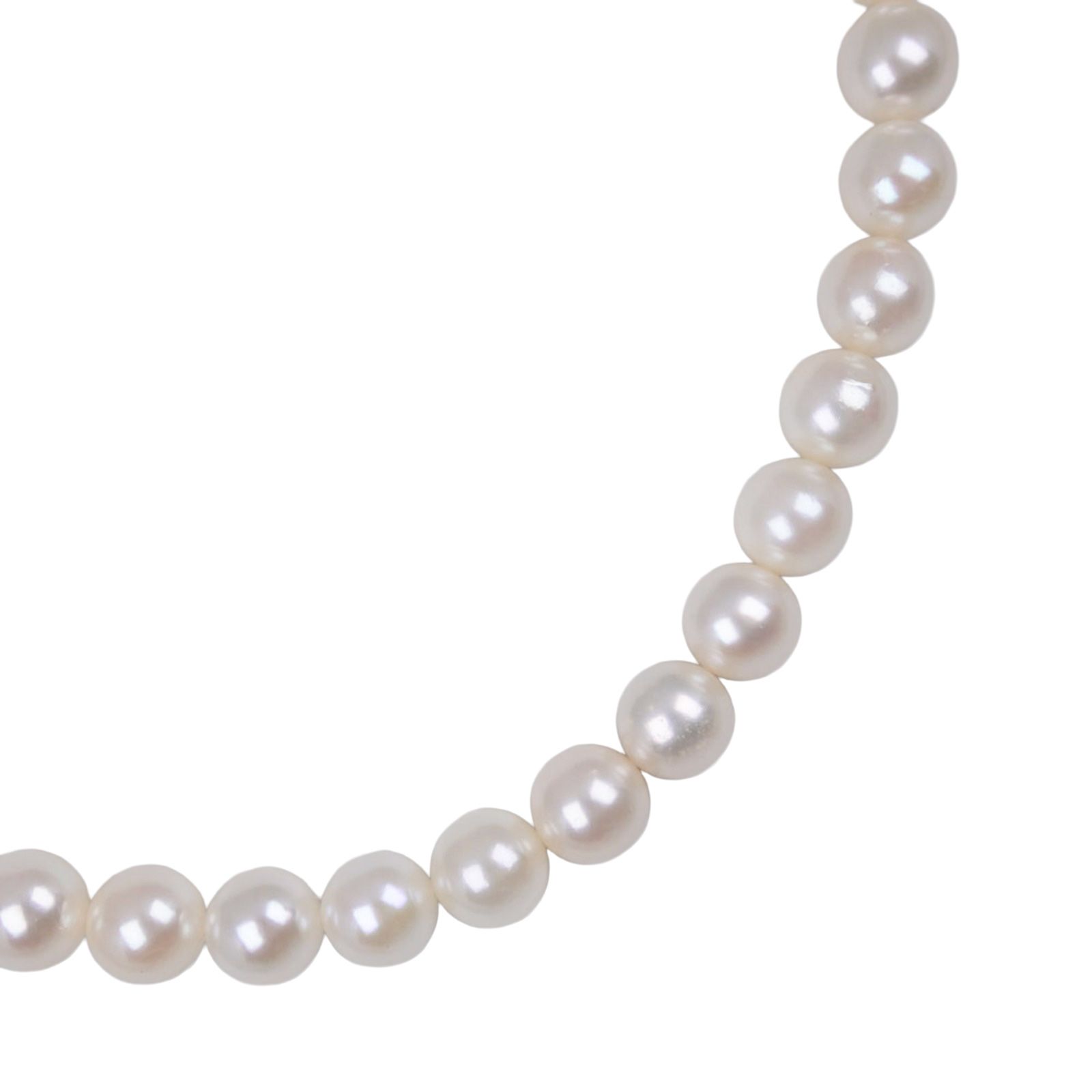 真珠 7.5ｍｍ パール×シルバー レディース 34g ネックレス