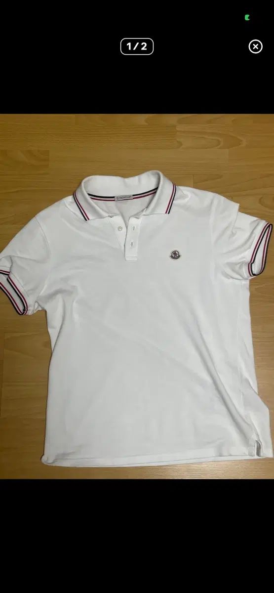 (在庫処分正規品) モンクレール 半袖 カラーTシャツ 白