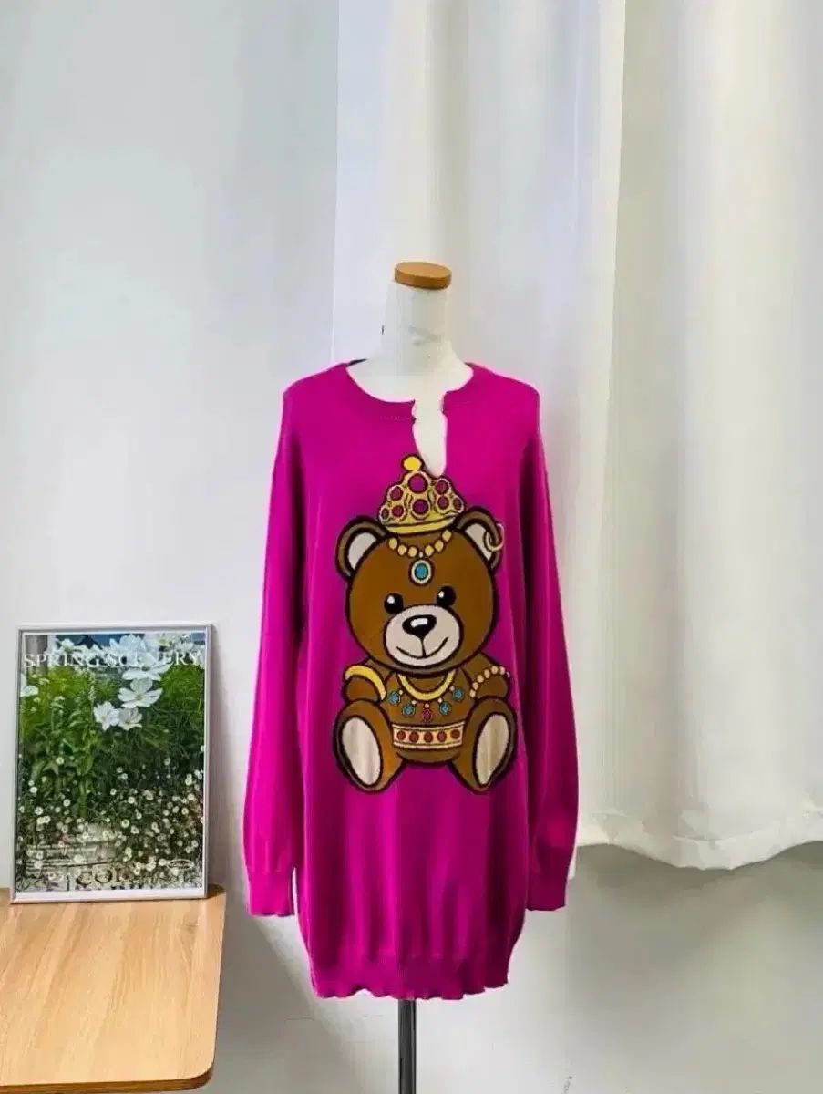 モスキーノ ピンク テディベア ニット ONE PIECE
