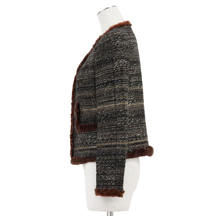 美品】CHANEL シャネル ヴィンテージ ノーカラージャケット サイズ 38