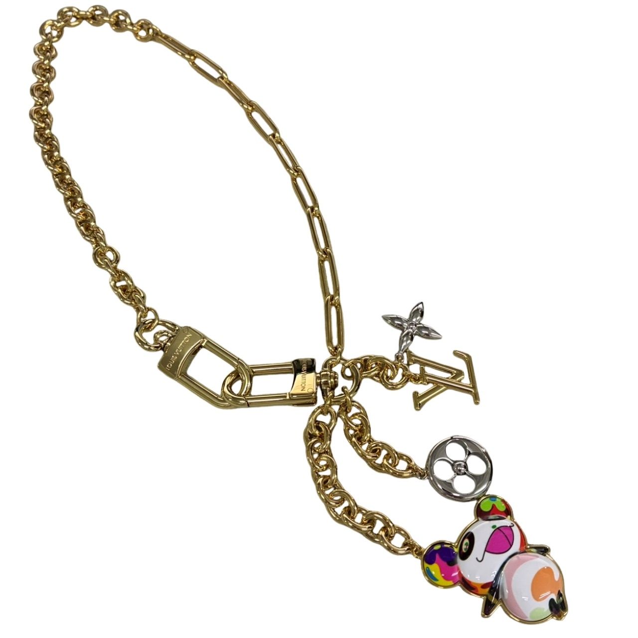 LOUIS VUITTON ルイヴィトン LV x TM スーパーフラット バッグチェーン M02452 ゴールド メタル/エナメル キーホルダー 【中古】 42608K167 77,000円