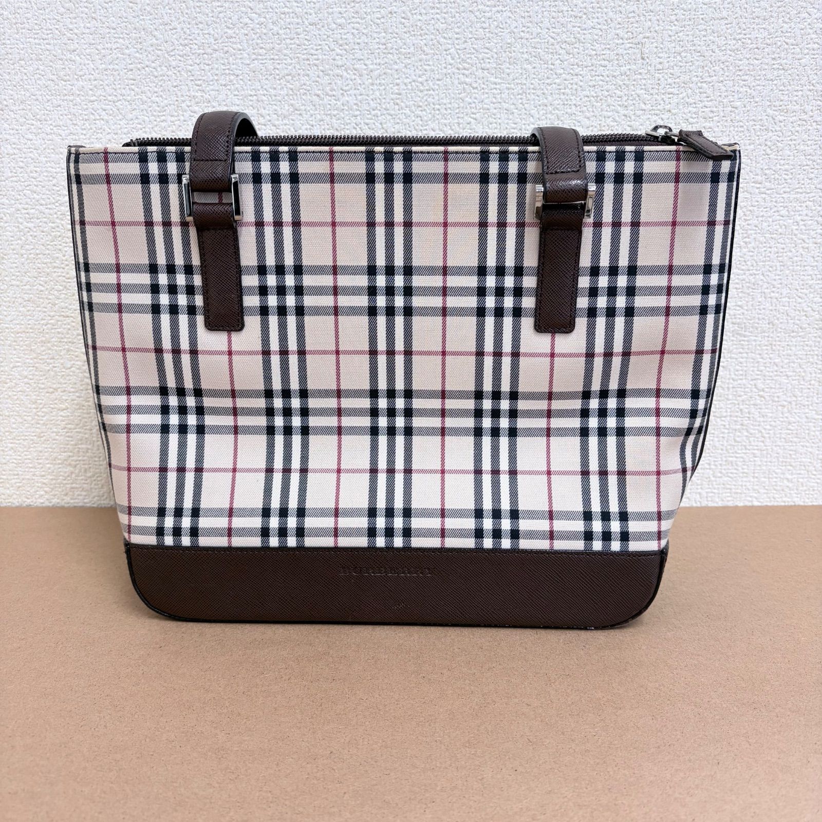 BURBERRY バーバリー トートバッグ ノバチェック キャンバス レザー 18,000円