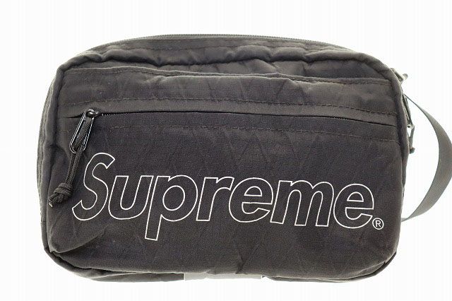 シュプリーム SUPREME 18AW SHOULDER BAG BLACK ショルダー バッグ リフレクター ブラック 黒 【ブランド古着ベクトル】【中古】☆AA★▲260822
