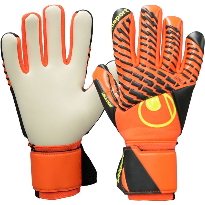 ウールシュポルト uhlsport ファングマシーネ ZNE アブソルートグリップ ハーフネガティブ プロジュニア サッカー 手袋 キーパー手袋 1011418、(01)レッド×ホワイト×イエロー