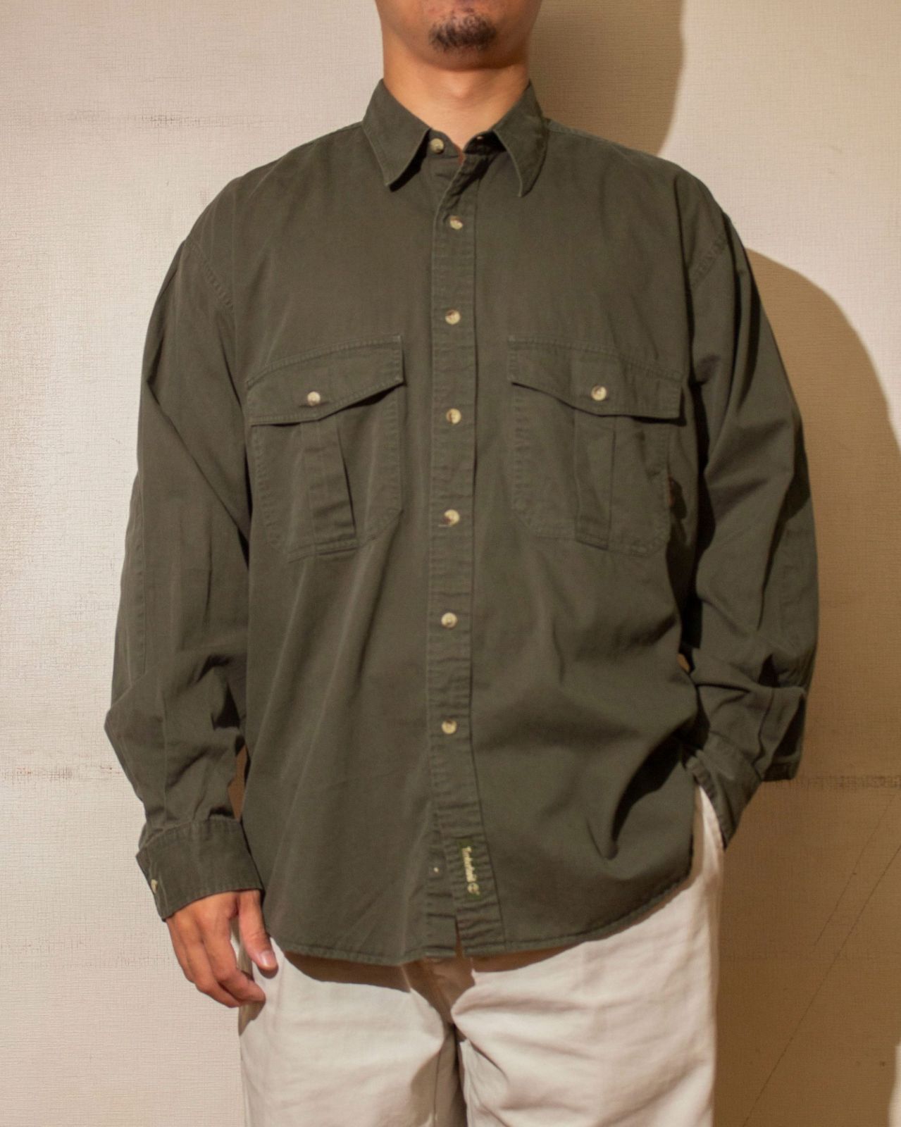 Timberland 90's Cotton Work Shirt【L】 メンズ 古着 ティンバーランド ワークシャツ アメリカ古着 90s 80s