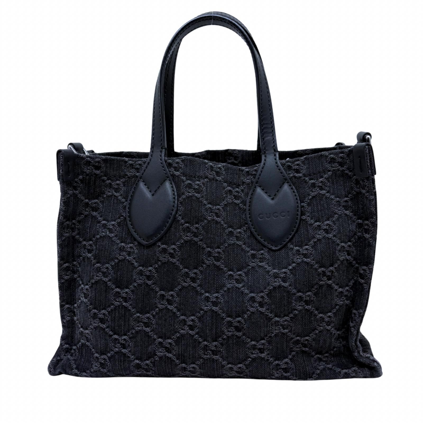 GUCCI グッチ GG オフィディア ミディアム2wayバッグ 772183 キャンバス レザー ブラック レディース 2148104198723 【中古】200