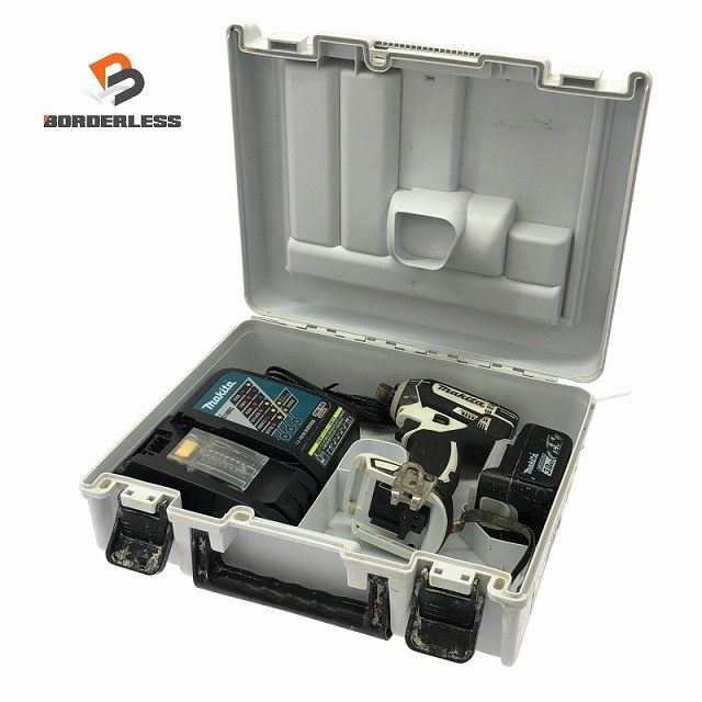 ☆中古品☆makita マキタ 14.4V 充電式インパクトドライバー TD138D 白/ホワイト バッテリ1個(3.0Ah) 充電器 ケース付 コードレス133349