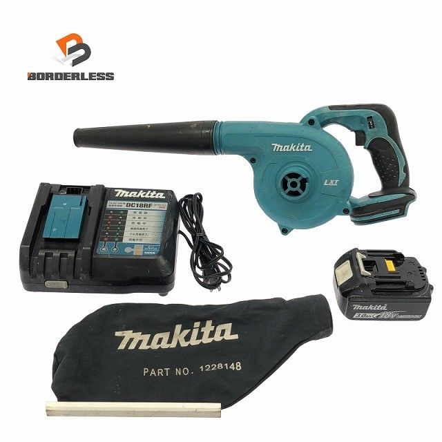 ☆中古品☆makita マキタ 18V 充電式ブロワ UB182D バッテリー(18V 3.0Ah) 充電器付き 電動工具 吹き飛ばし133638