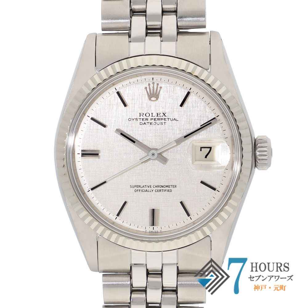 144931 ROLEX ROLEX 1601 DATEJUST SILVER MOSAIC WHITE GOLD STAINLESS STEEL #24 AUTOMATIC OUR ORIGINAL BOX