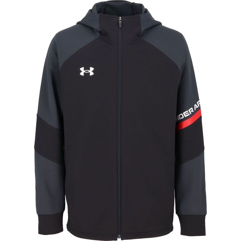 アンダーアーマー UNDER ARMOUR UA二ット フルジップ ジャケット マルチスポーツ トレーニングウェア トレーニングシャツメンズ 6015053、(002)Black