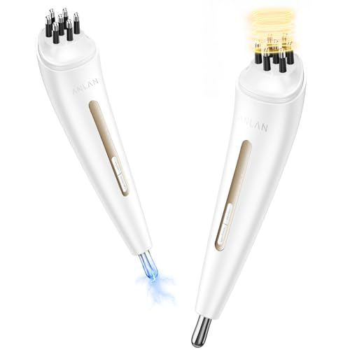 ANLAN リフトポインター 美顔器 筋膜リリース コリほぐし フェイスライン EMS RF 微電流 温熱ケア リフトケア ツボ押し棒 顔用 バネ式 フェイス ポインター 美肌サポート ペン型美顔器 USB充電式 軽量 携帯便利 プレゼント (ホワイト)pms