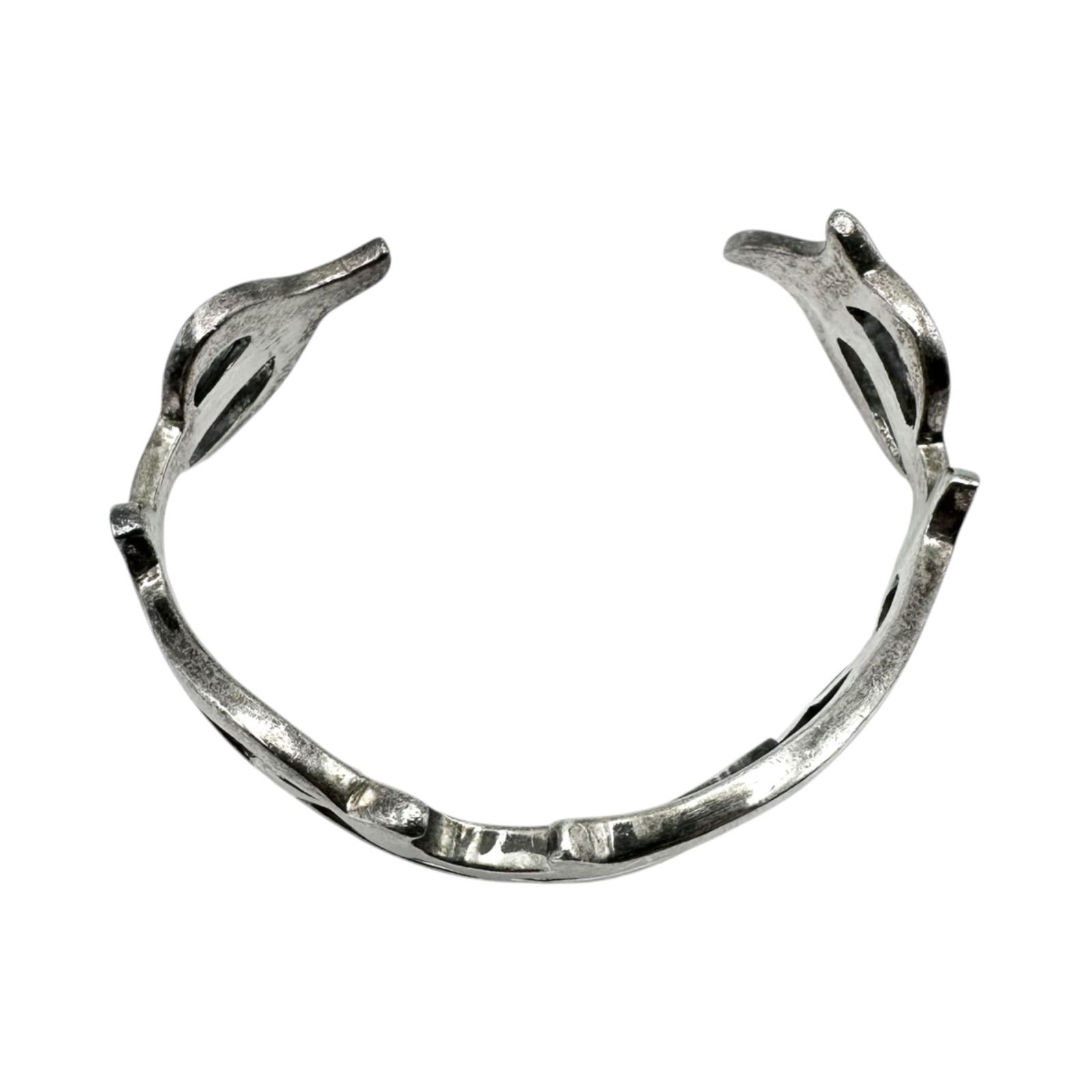 圧巻の迫力】 アラベスク 唐草紋様 Silver 925 刻印 Design Bangle