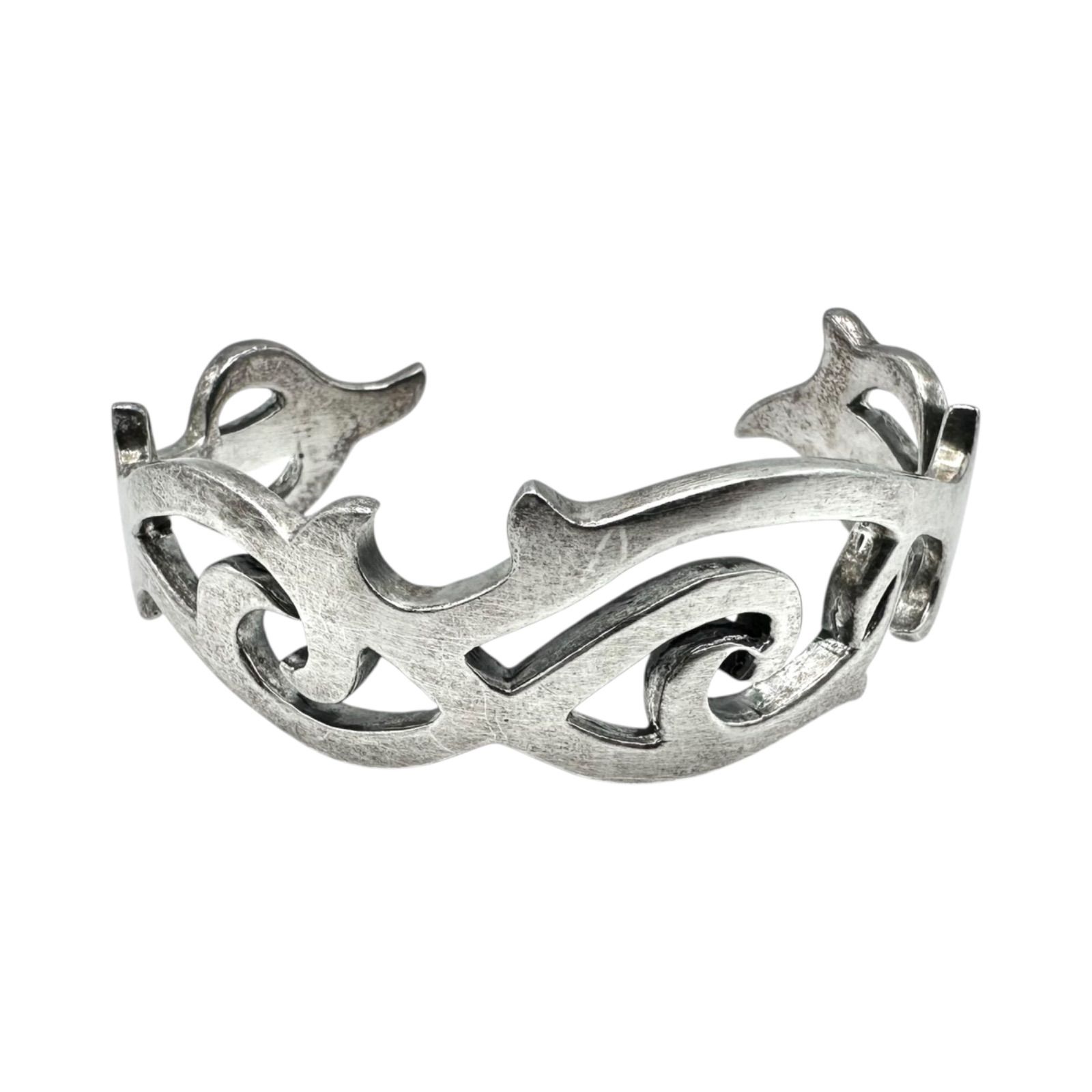 圧巻の迫力】 アラベスク 唐草紋様 Silver 925 刻印 Design Bangle