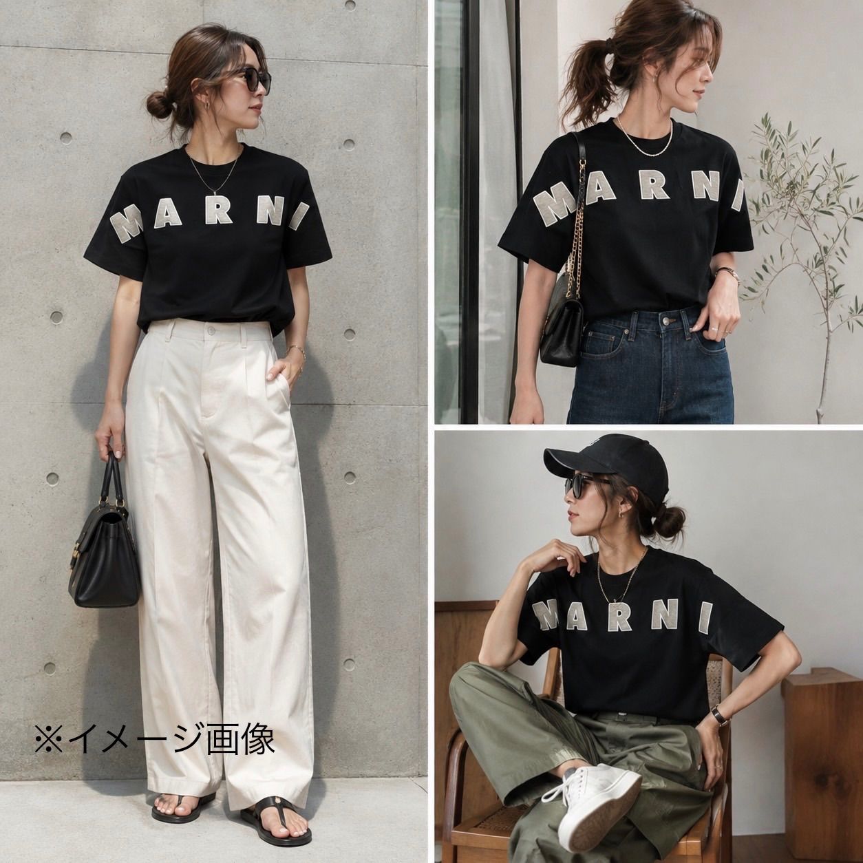 SR001【新品未使用】MARNI KIDS ロゴ刺繍 12Y コットンTシャツ 半袖 ブラック ※大人もOK 13,468円
