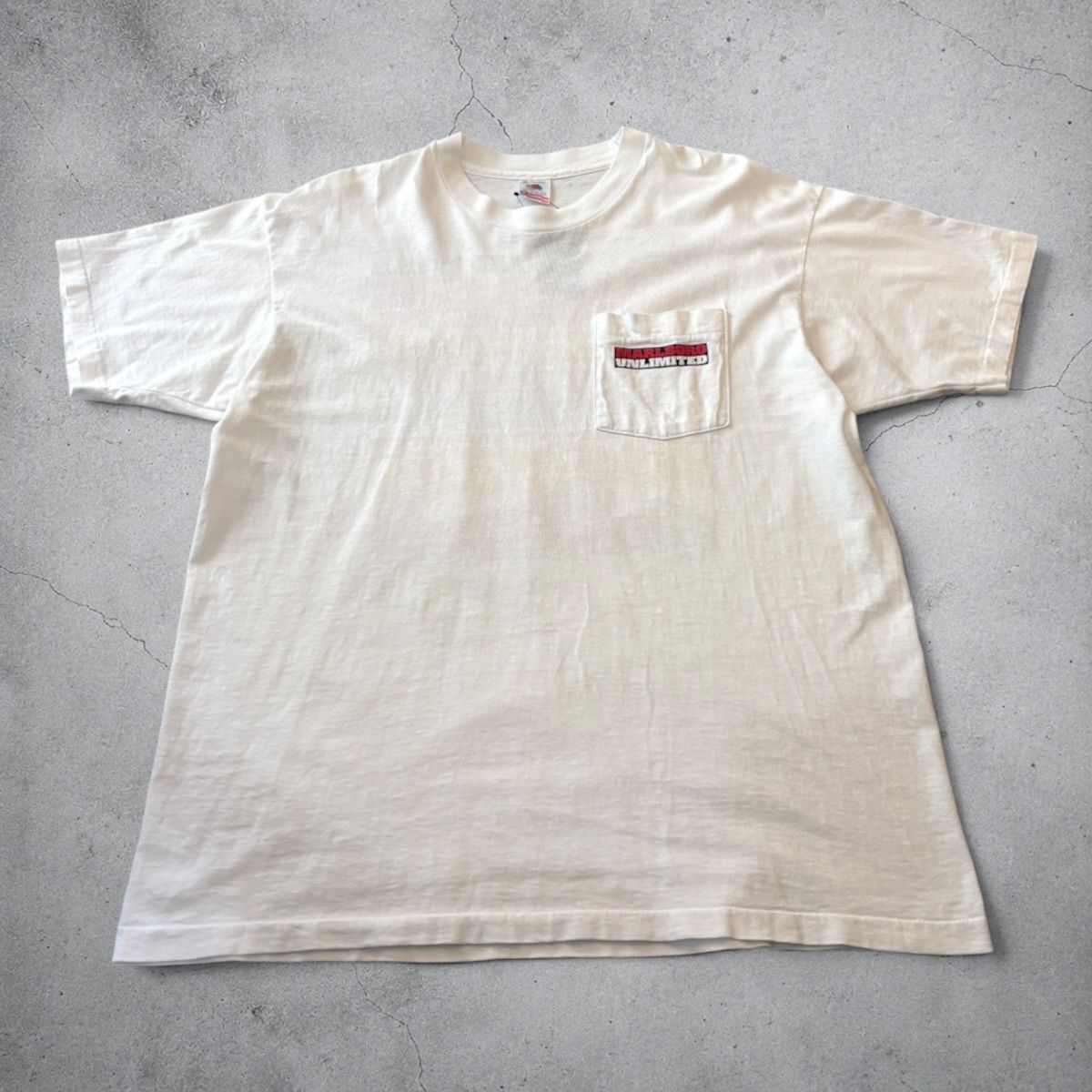 USA製 90s Marlboro Unlimited Pocket S/S Tee XL White マルボロ