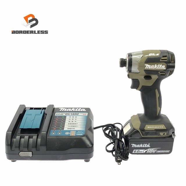 ☆中古美品☆makita マキタ 18V 充電式インパクトドライバー TD173D オリーブ バッテリ1個(6.0Ah) 充電器付 コードレス133948 22,680円