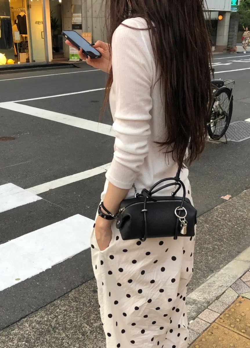714center ゴー麻 プチ 麻バッグ ブラック