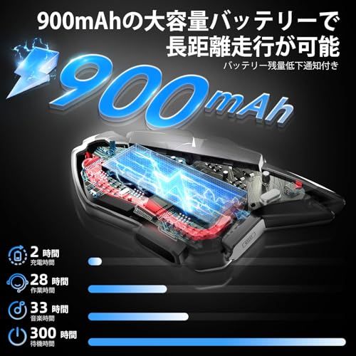 バイク インカム, Moman CP-S インカム 6人通話(最大8人通話可能) バイク用通信機器 ヘルメット スピーカー 8か国の音声案内 FMラジオ 6人同時通話 2000m通信 28時間連続使用 日本語音声案内 Siri対応 ハンズフリ c575d0bf