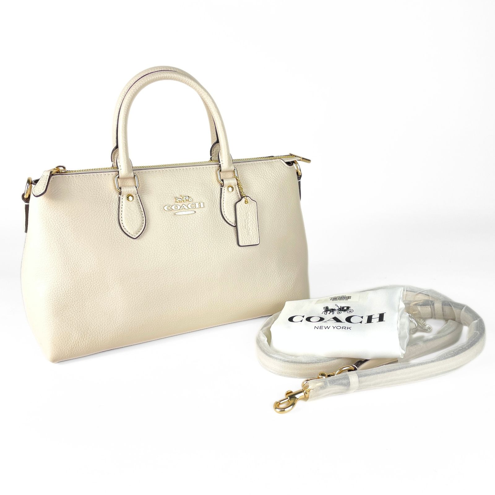 美品　COACH　コーチ　CR156　GEORGIA　SATCHEL　ジョージア　サッチェル　2WAYバッグ　ハンドバッグ　ショルダーバッグ　ライトベージュ