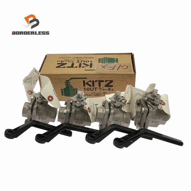 ☆未使用品☆KITZ キッツ 10Kねじ ステンレス304 ボールバルブ 10UT 3/4インチ(20A) S13A 4個入り レバー付 設備工事 配管工事134110